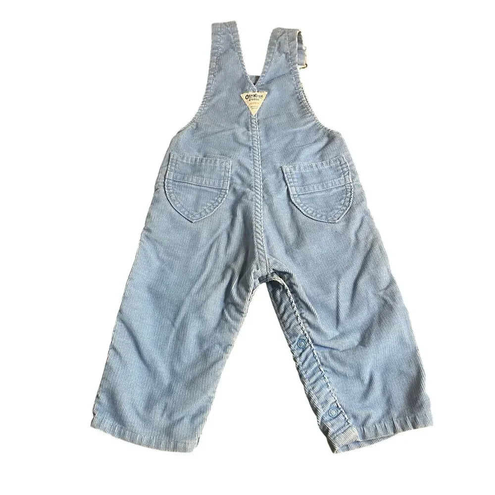 OshKosh B'gosh VTG‎ light blue corduroy adjustable overall pants SIZE 24M